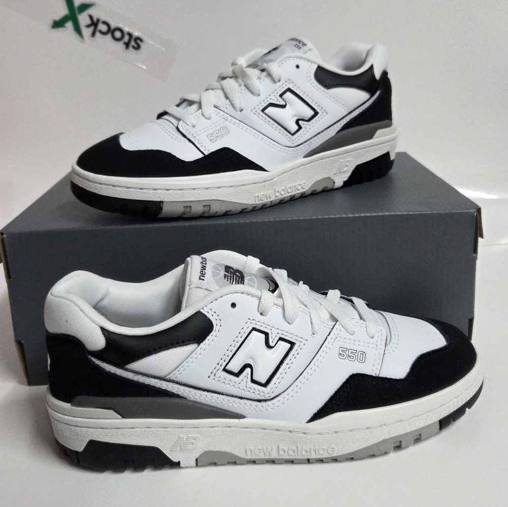 Brand New New Balance 550 Big Kid White Black Rain Cloud GSB550CA Size 7 Y 8.5 W